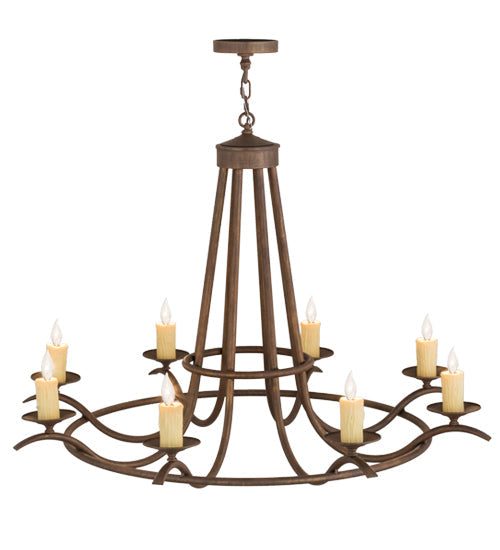 Meyda Lighting Octavia 48" 8-Light Cortez Gold Chandelier With Ivory Faux Candlelight
