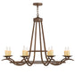 Meyda Lighting Octavia 48" 8-Light Cortez Gold Chandelier With Ivory Faux Candlelight