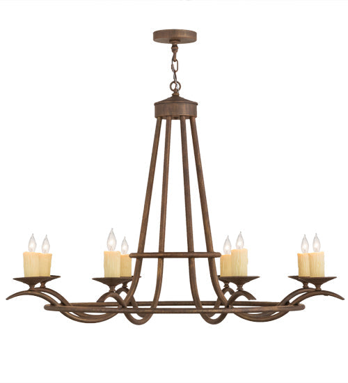 Meyda Lighting Octavia 48" 8-Light Cortez Gold Chandelier With Ivory Faux Candlelight