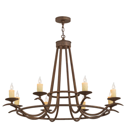 Meyda Lighting Octavia 48" 8-Light Cortez Gold Chandelier With Ivory Faux Candlelight