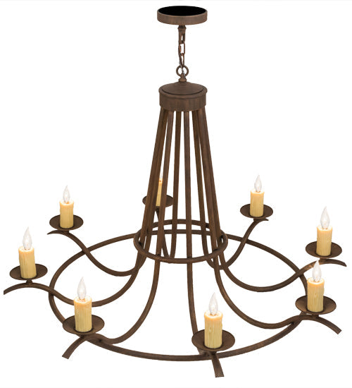 Meyda Lighting Octavia 48" 8-Light Cortez Gold Chandelier With Ivory Faux Candlelight