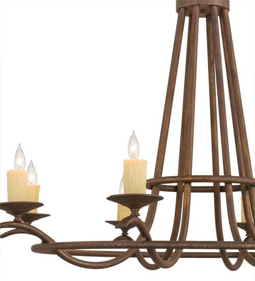 Meyda Lighting Octavia 48" 8-Light Cortez Gold Chandelier With Ivory Faux Candlelight