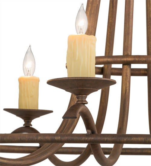 Meyda Lighting Octavia 48" 8-Light Cortez Gold Chandelier With Ivory Faux Candlelight