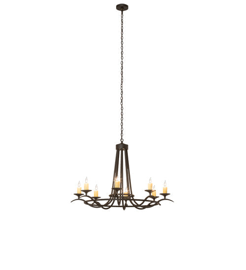 Meyda Lighting Octavia 48" 8-Light Oil Rubbed Bronze Chandelier With Ivory Faux Candlelight