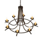 Meyda Lighting Octavia 48" 8-Light Oil Rubbed Bronze Chandelier With Ivory Faux Candlelight