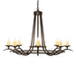 Meyda Lighting Octavia 48" 8-Light Oil Rubbed Bronze Chandelier With Ivory Faux Candlelight
