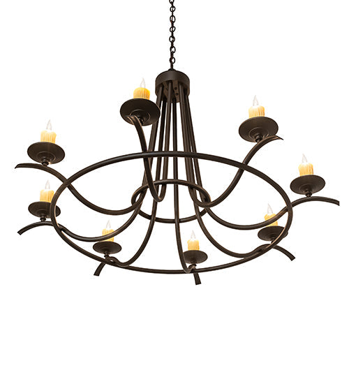 Meyda Lighting Octavia 48" 8-Light Oil Rubbed Bronze Chandelier With Ivory Faux Candlelight