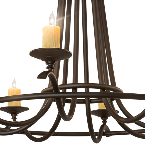 Meyda Lighting Octavia 48" 8-Light Oil Rubbed Bronze Chandelier With Ivory Faux Candlelight