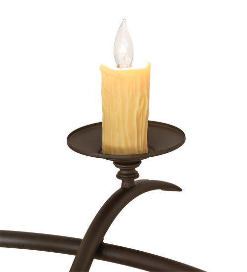 Meyda Lighting Octavia 48" 8-Light Oil Rubbed Bronze Chandelier With Ivory Faux Candlelight