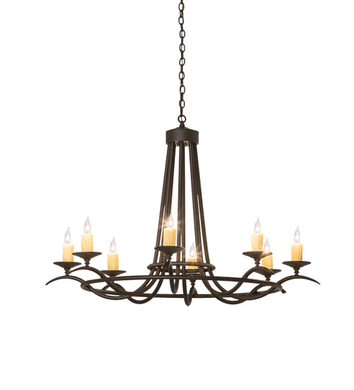 Meyda Lighting Octavia 48" 8-Light Oil Rubbed Bronze Chandelier With Ivory Faux Candlelight