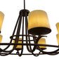 Meyda Lighting Octavia 48" 8-Light Oil Rubbed Bronze Chandelier With Sahara Taupe Idalight Cylindres Shade
