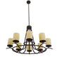 Meyda Lighting Octavia 48" 8-Light Oil Rubbed Bronze Chandelier With Sahara Taupe Idalight Cylindres Shade
