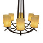 Meyda Lighting Octavia 48" 8-Light Oil Rubbed Bronze Chandelier With Sahara Taupe Idalight Cylindres Shade