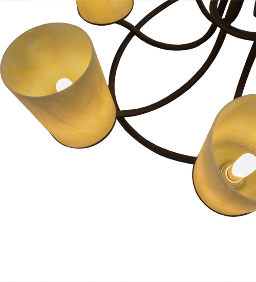 Meyda Lighting Octavia 48" 8-Light Oil Rubbed Bronze Chandelier With Sahara Taupe Idalight Cylindres Shade