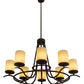 Meyda Lighting Octavia 48" 8-Light Oil Rubbed Bronze Chandelier With Sahara Taupe Idalight Cylindres Shade
