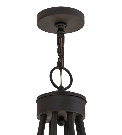 Meyda Lighting Octavia 48" 8-Light Oil Rubbed Bronze Chandelier With White Statuario Idalight Shade