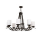 Meyda Lighting Octavia 48" 8-Light Oil Rubbed Bronze Chandelier With White Statuario Idalight Shade