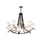 Meyda Lighting Octavia 48" 8-Light Oil Rubbed Bronze Chandelier With White Statuario Idalight Shade