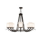 Meyda Lighting Octavia 48" 8-Light Oil Rubbed Bronze Chandelier With White Statuario Idalight Shade