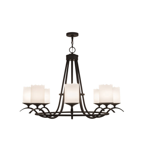Meyda Lighting Octavia 48" 8-Light Oil Rubbed Bronze Chandelier With White Statuario Idalight Shade