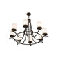Meyda Lighting Octavia 48" 8-Light Oil Rubbed Bronze Chandelier With White Statuario Idalight Shade