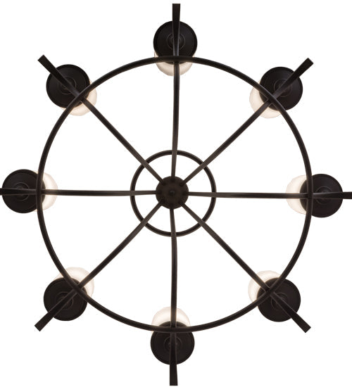 Meyda Lighting Octavia 48" 8-Light Oil Rubbed Bronze Chandelier With White Statuario Idalight Shade