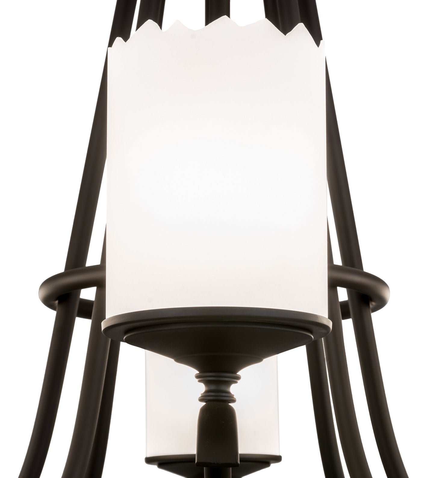 Meyda Lighting Octavia 48" 8-Light Oil Rubbed Bronze Chandelier With White Statuario Idalight Shade
