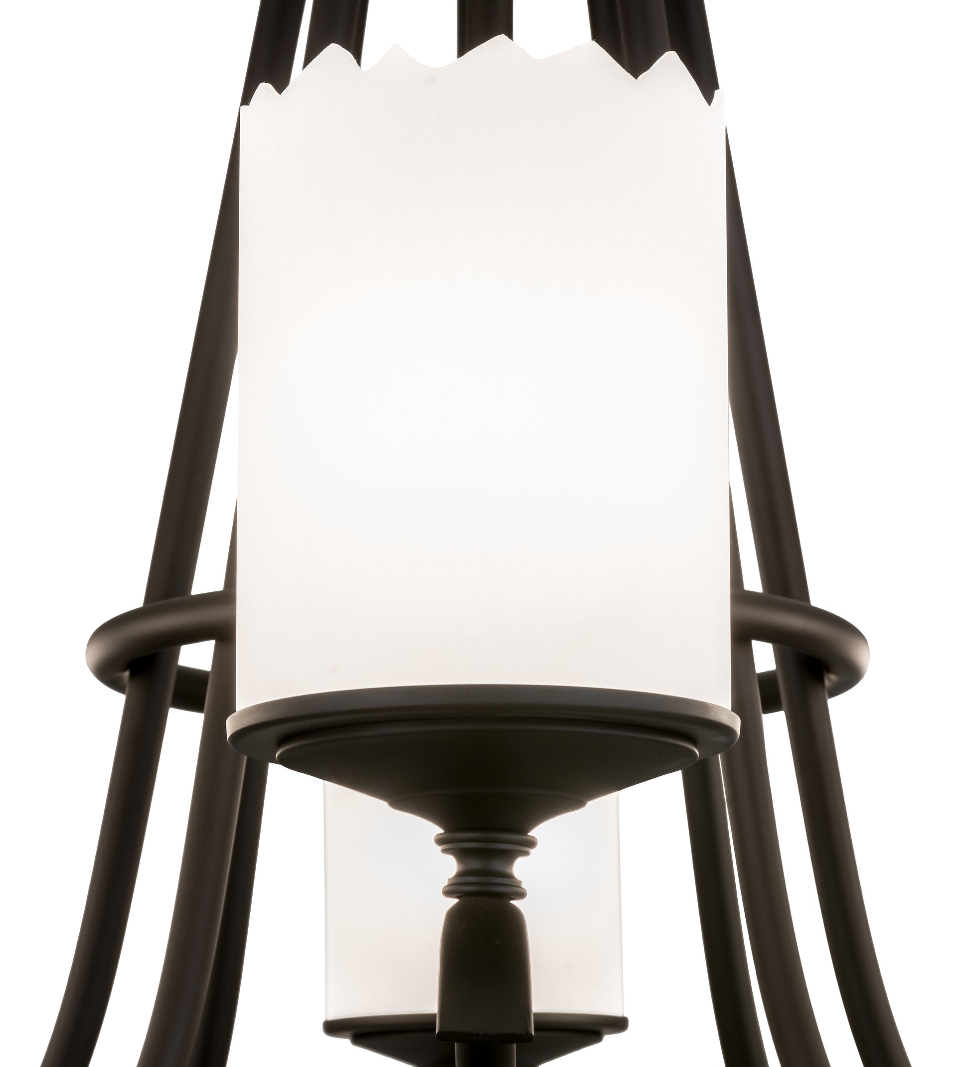 Meyda Lighting Octavia 48" 8-Light Oil Rubbed Bronze Chandelier With White Statuario Idalight Shade