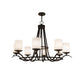 Meyda Lighting Octavia 48" 8-Light Oil Rubbed Bronze Chandelier With White Statuario Idalight Shade