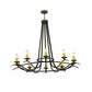 Meyda Lighting Octavia 58" 10-Light Timeless Bronze Chandelier With Amber Faux Candlelight