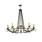 Meyda Lighting Octavia 58" 10-Light Timeless Bronze Chandelier With Amber Faux Candlelight