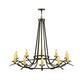 Meyda Lighting Octavia 58" 10-Light Timeless Bronze Chandelier With Amber Faux Candlelight