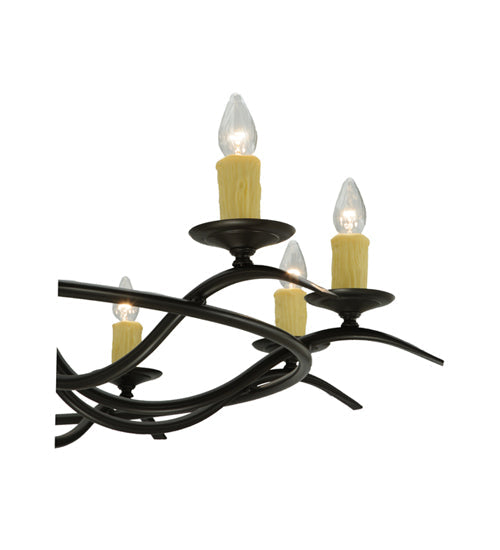 Meyda Lighting Octavia 58" 10-Light Timeless Bronze Chandelier With Amber Faux Candlelight