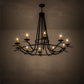 Meyda Lighting Octavia 60" 10-Light Black Chandelier With Ivory Faux Candlelight