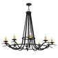 Meyda Lighting Octavia 60" 10-Light Black Chandelier With Ivory Faux Candlelight