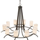 Meyda Lighting Octavia 60" 10-Light Timeless Bronze Chandelier With White Shade Glass