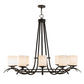 Meyda Lighting Octavia 60" 10-Light Timeless Bronze Chandelier With White Shade Glass