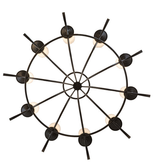 Meyda Lighting Octavia 60" 10-Light Timeless Bronze Chandelier With White Shade Glass