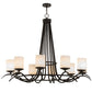 Meyda Lighting Octavia 60" 10-Light Timeless Bronze Chandelier With White Shade Glass