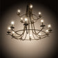 Meyda Lighting Octavia 60" 15-Light 2-Tier Brown Metallic Chandelier With Faux Candlelight