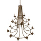 Meyda Lighting Octavia 60" 15-Light 2-Tier Brown Metallic Chandelier With Faux Candlelight