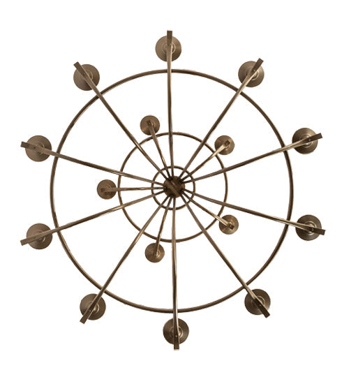 Meyda Lighting Octavia 60" 15-Light 2-Tier Brown Metallic Chandelier With Faux Candlelight