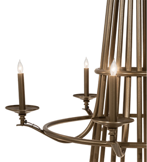 Meyda Lighting Octavia 60" 15-Light 2-Tier Brown Metallic Chandelier With Faux Candlelight