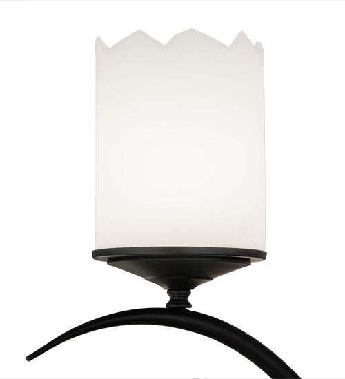 Meyda Lighting Octavia 78" 15-Light 2-Tier Blackwash Chandelier With White Statuario Idalight Shade Glass