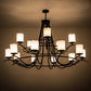 Meyda Lighting Octavia 78" 15-Light 2-Tier Blackwash Chandelier With White Statuario Idalight Shade Glass