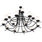Meyda Lighting Octavia 78" 15-Light 2-Tier Blackwash Chandelier With White Statuario Idalight Shade Glass