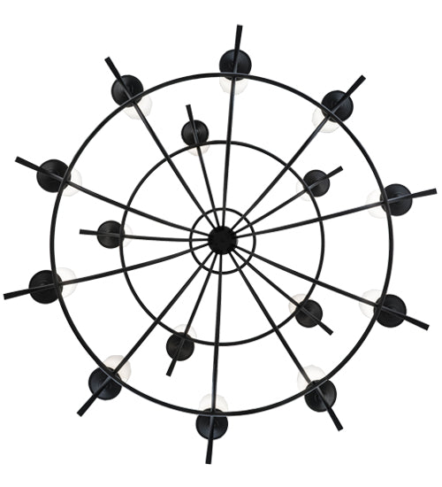 Meyda Lighting Octavia 78" 15-Light 2-Tier Blackwash Chandelier With White Statuario Idalight Shade Glass