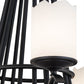 Meyda Lighting Octavia 78" 15-Light 2-Tier Blackwash Chandelier With White Statuario Idalight Shade Glass