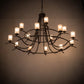 Meyda Lighting Octavia 78" 15-Light Cajun Spice Chandelier With Frosted Clear Shade Glass