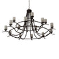 Meyda Lighting Octavia 78" 15-Light Cajun Spice Chandelier With Frosted Clear Shade Glass